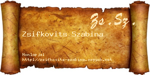 Zsifkovits Szabina névjegykártya